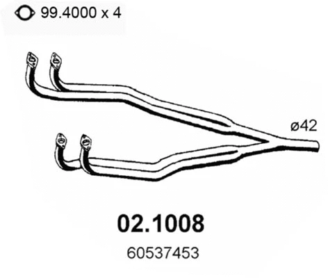 Tuyau d'échappement ASSO 02.1008