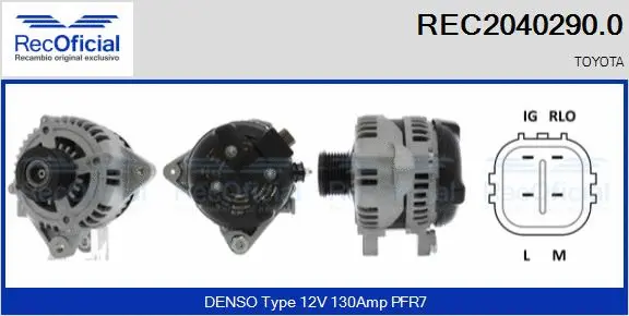 Alternateur RECOFICIAL REC2040290.0