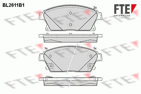 Kit de plaquettes de frein, frein à disque FTE 9010859