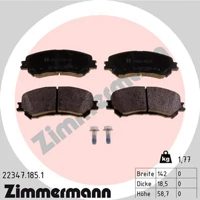 Kit de plaquettes de frein, frein à disque ZIMMERMANN 22347.185.1