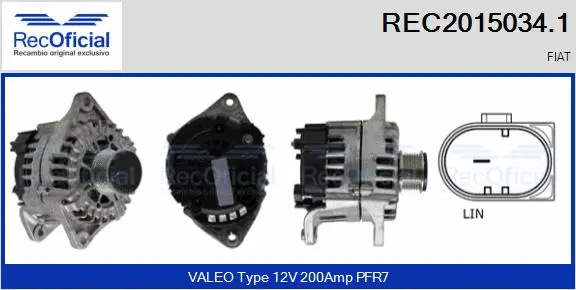 Alternateur RECOFICIAL REC2015034.1