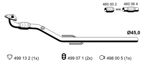 Tuyau d'échappement ERNST 043434
