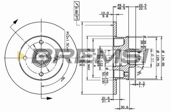 Disque de frein BREMSI CD6137S