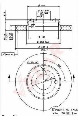 Disque de frein VILLAR 628.1542