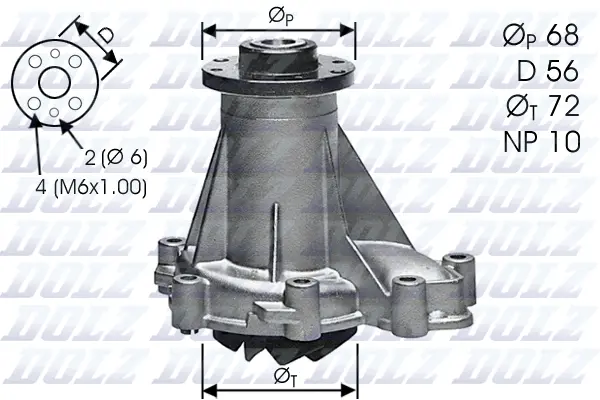 Pompe à eau, refroidissement du moteur DOLZ M276