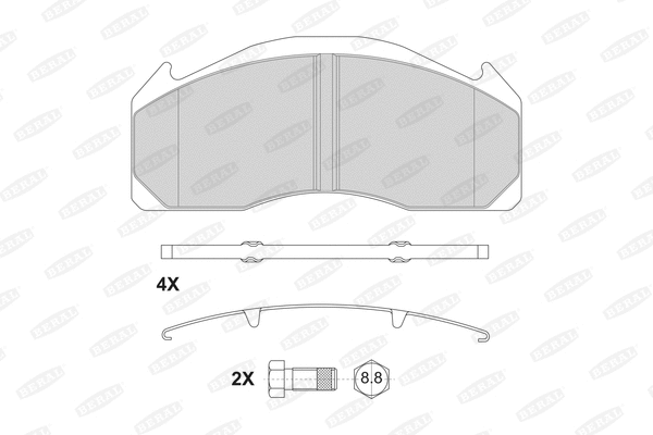 Kit de plaquettes de frein, frein à disque BERAL BCV29125BK