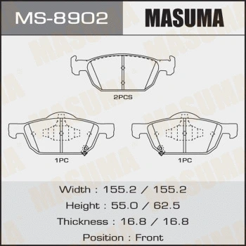 Jeu de mâchoires de frein MASUMA MS-8902