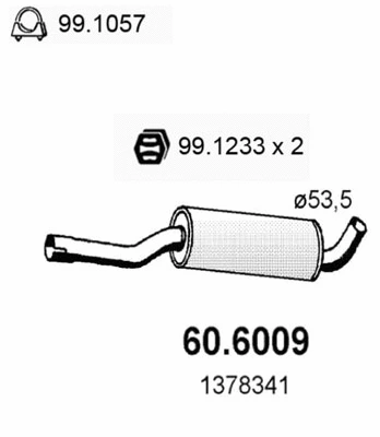 Silencieux central ASSO 60.6009