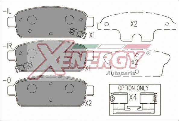 Kit de plaquettes de frein, frein à disque AP XENERGY X41166