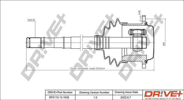 Arbre de transmission Dr!ve+ DP2110.10.1035
