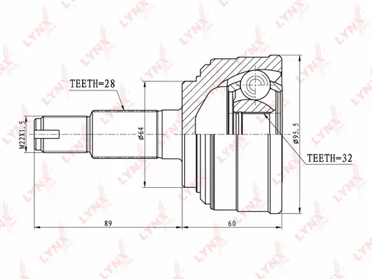 Jeu de joints, arbre de transmission LYNXAUTO CO-3415