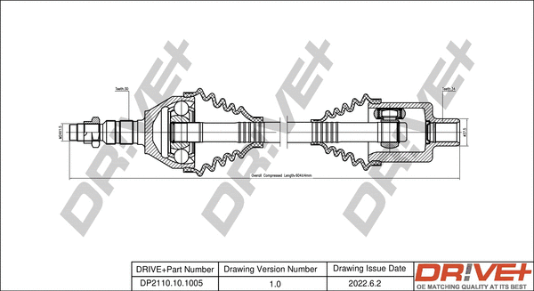 Arbre de transmission Dr!ve+ DP2110.10.1005