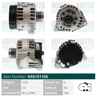 Alternateur HOFFER H55151105