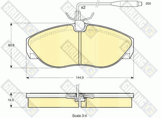 Kit de plaquettes de frein, frein à disque GIRLING 6111051