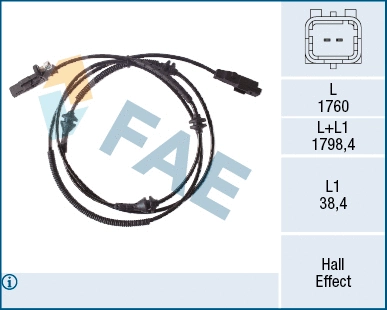 Capteur, vitesse de roue FAE 78518