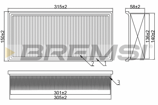 Filtre à air BREMSI FA1375