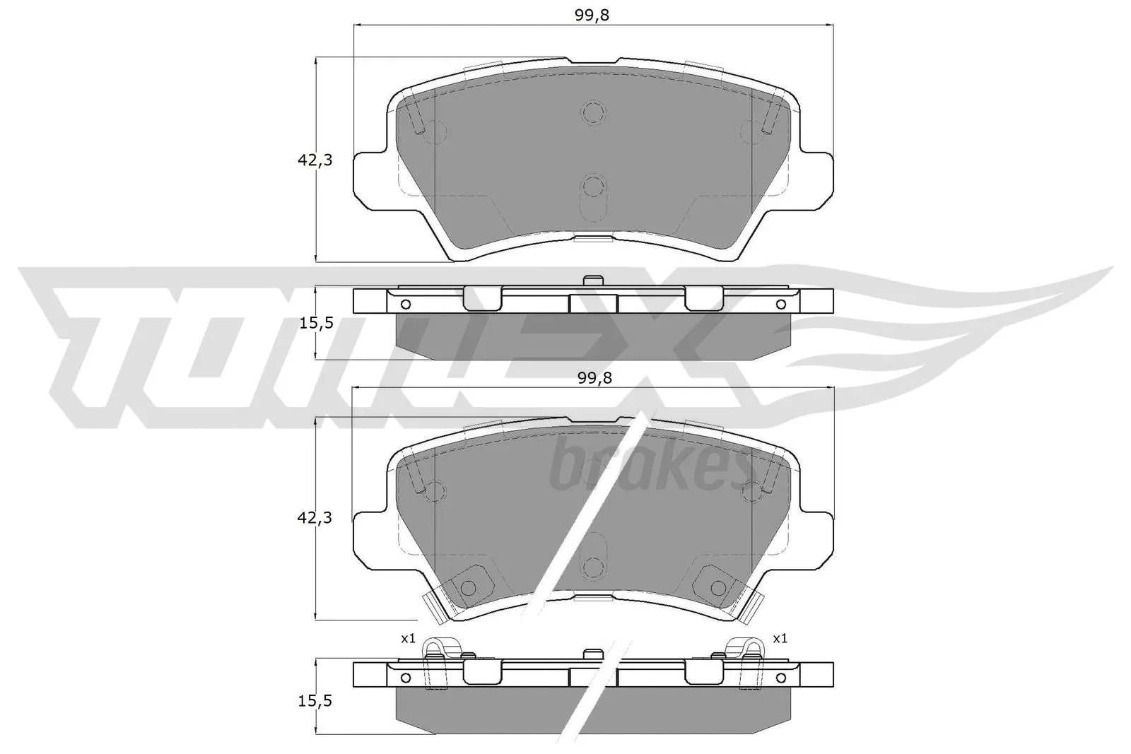 Kit de plaquettes de frein, frein à disque TOMEX Brakes TX 19-67