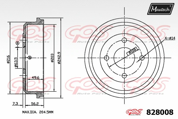 Tambour de frein MAXTECH 828008