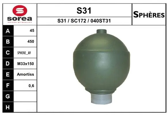Accumulateur de pression, suspension/amortissement EAI S31