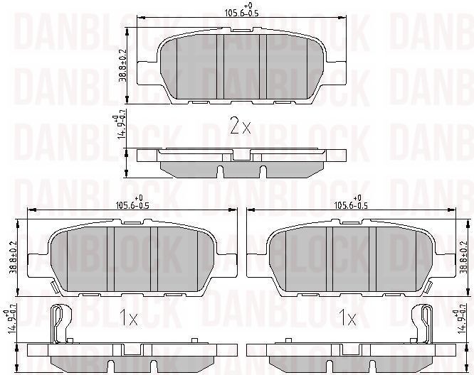Kit de plaquettes de frein, frein à disque DANBLOCK DB 511090