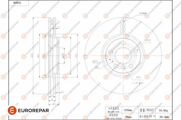 Disque de frein EUROREPAR 1684327480