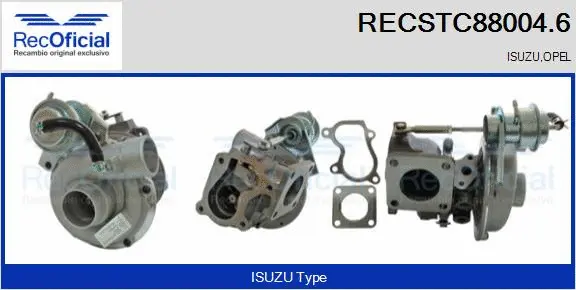 Turbocompresseur, suralimentation RECOFICIAL RECSTC88004.6