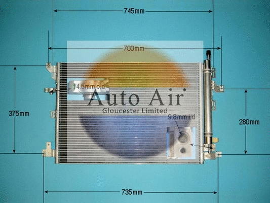 Condenseur, climatisation AUTO AIR GLOUCESTER 16-6022