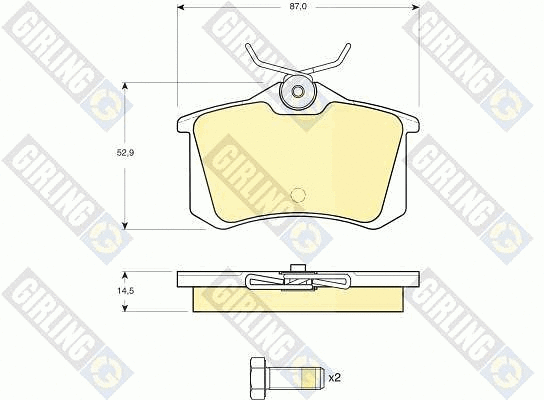 Kit de plaquettes de frein, frein à disque GIRLING 6110731