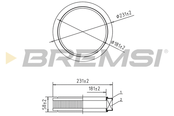 Filtre à air BREMSI FA1059
