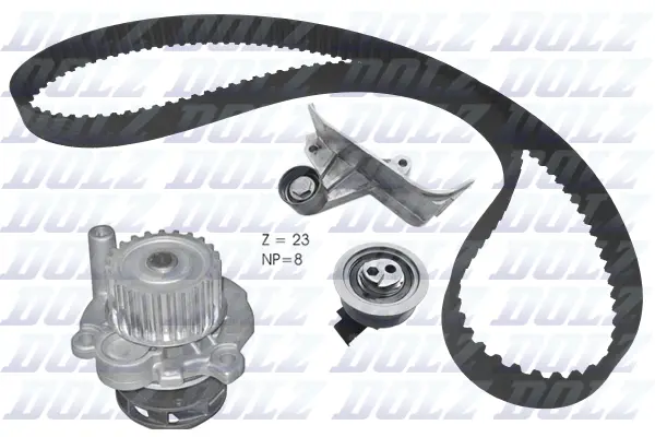 Pompe à eau + kit de courroie crantée DOLZ KD167