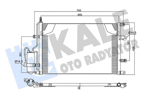 Condenseur, climatisation KALE OTO RADYATÖR 360345
