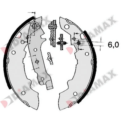 Jeu de mâchoires de frein DIAMAX N01058