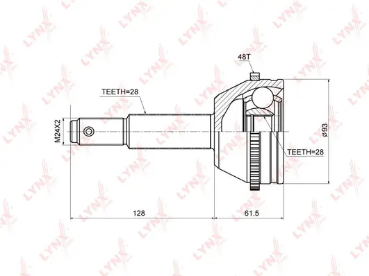 Jeu de joints, arbre de transmission LYNXAUTO CO-3668A