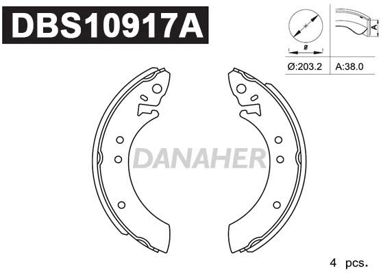 Jeu de mâchoires de frein DANAHER DBS10917A