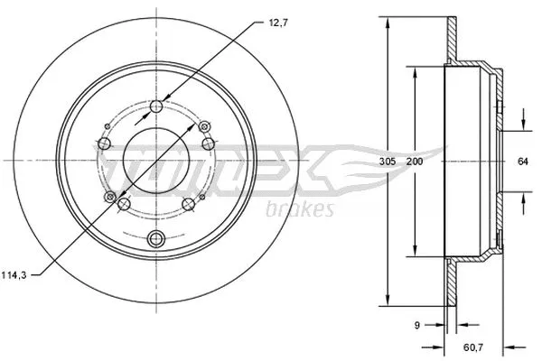 Disque de frein TOMEX Brakes TX 73-04