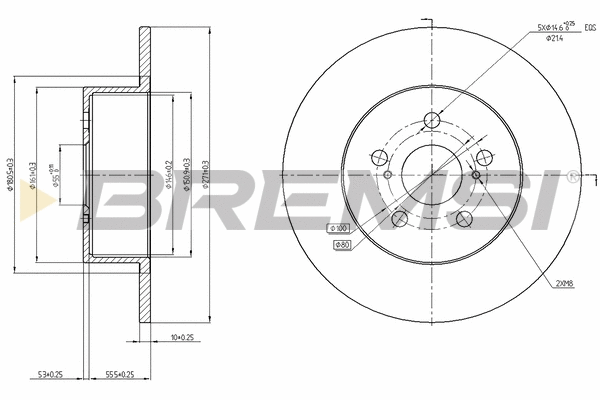Disque de frein BREMSI CD7556S