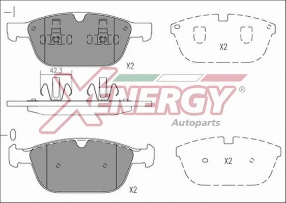 Kit de plaquettes de frein, frein à disque AP XENERGY X41248