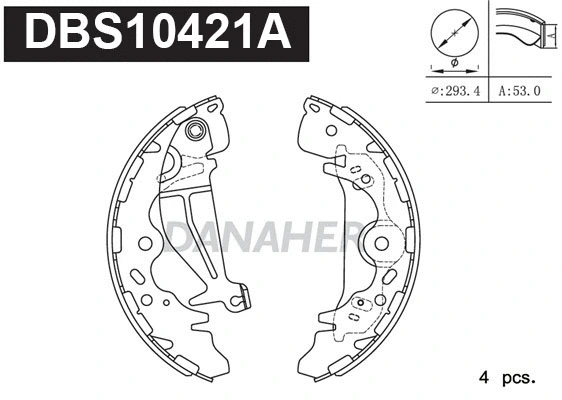 Jeu de mâchoires de frein DANAHER DBS10421A