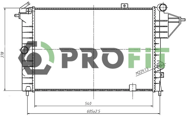 Radiateur, refroidissement du moteur PROFIT PR 5076A4