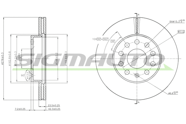 Disque de frein SIGMAUTO DBC400V