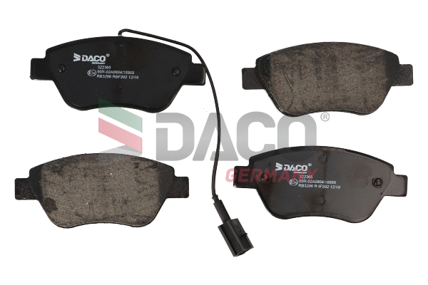 Kit de plaquettes de frein, frein à disque DACO Germany 322365