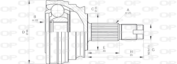 Jeu de joints, arbre de transmission OPEN PARTS CVJ5238.10