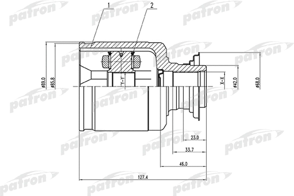 Jeu de joints, arbre de transmission PATRON PCV1512