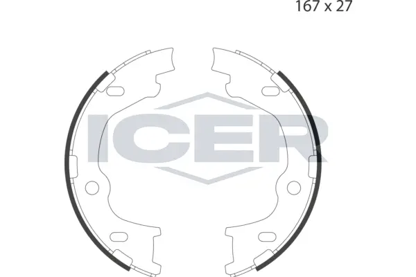 Jeu de mâchoires de frein, frein de stationnement ICER 79PB4050 C