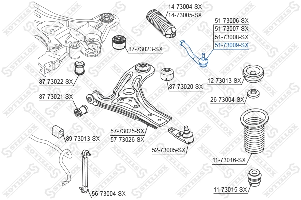 Rotule de barre de connexion STELLOX 51-73009-SX
