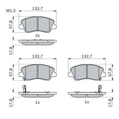 Kit de plaquettes de frein, frein à disque G.U.D. GBP880184