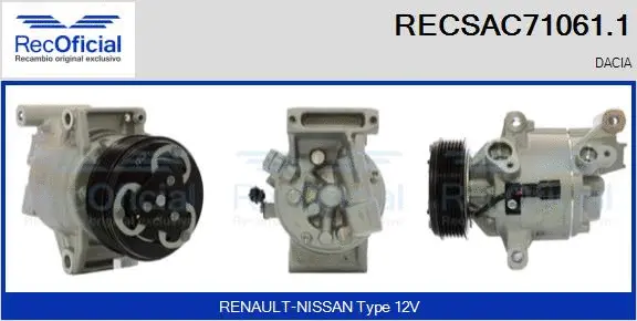 Compresseur, climatisation RECOFICIAL RECSAC71061.1
