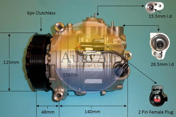 Compresseur, climatisation AUTO AIR GLOUCESTER 14-0244