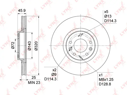 Disque de frein LYNXAUTO BN-1073