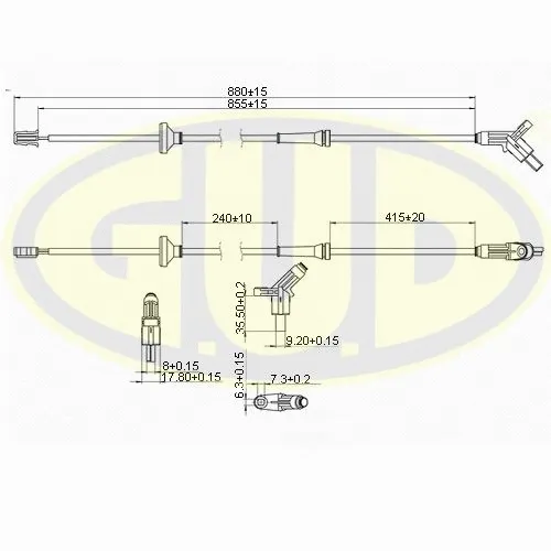 Capteur, vitesse de roue G.U.D. GABS01043